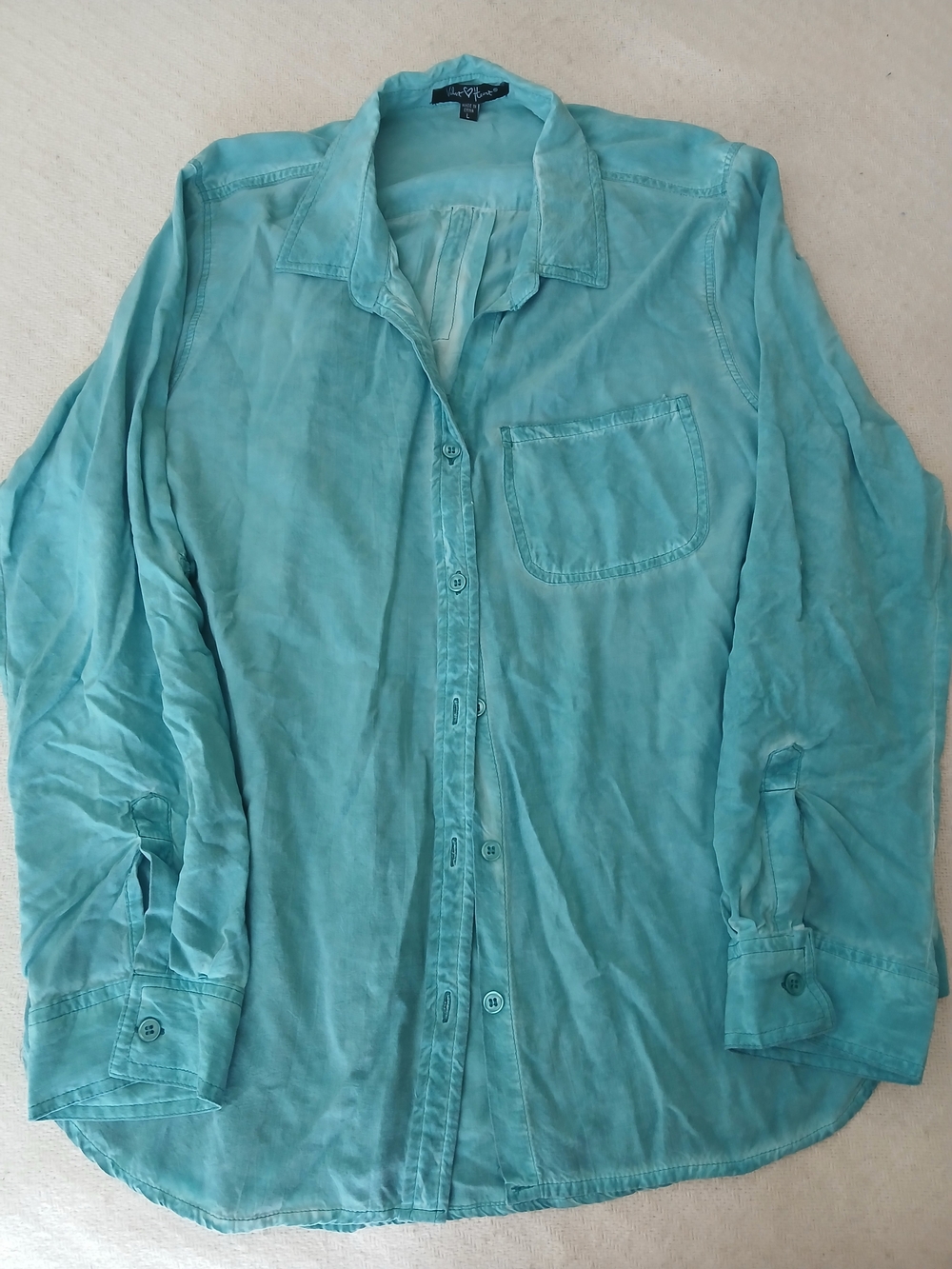 Velvet Heart Aqua Button-Down Blouse